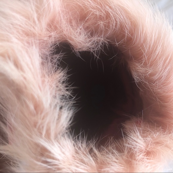 SOLD Pink leather fur trim authentic gloves - Picture 4 of 5